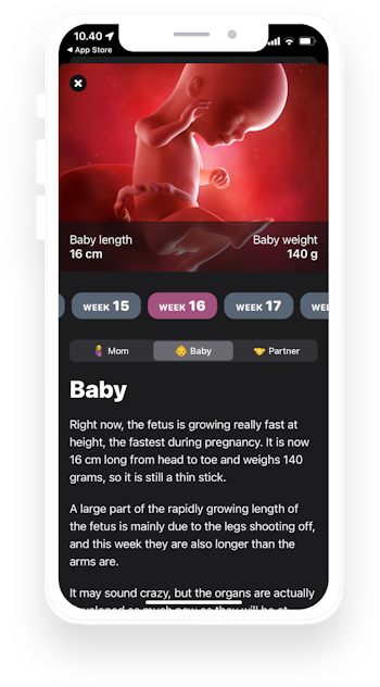 Screenshot of Babyplano app on iPhone